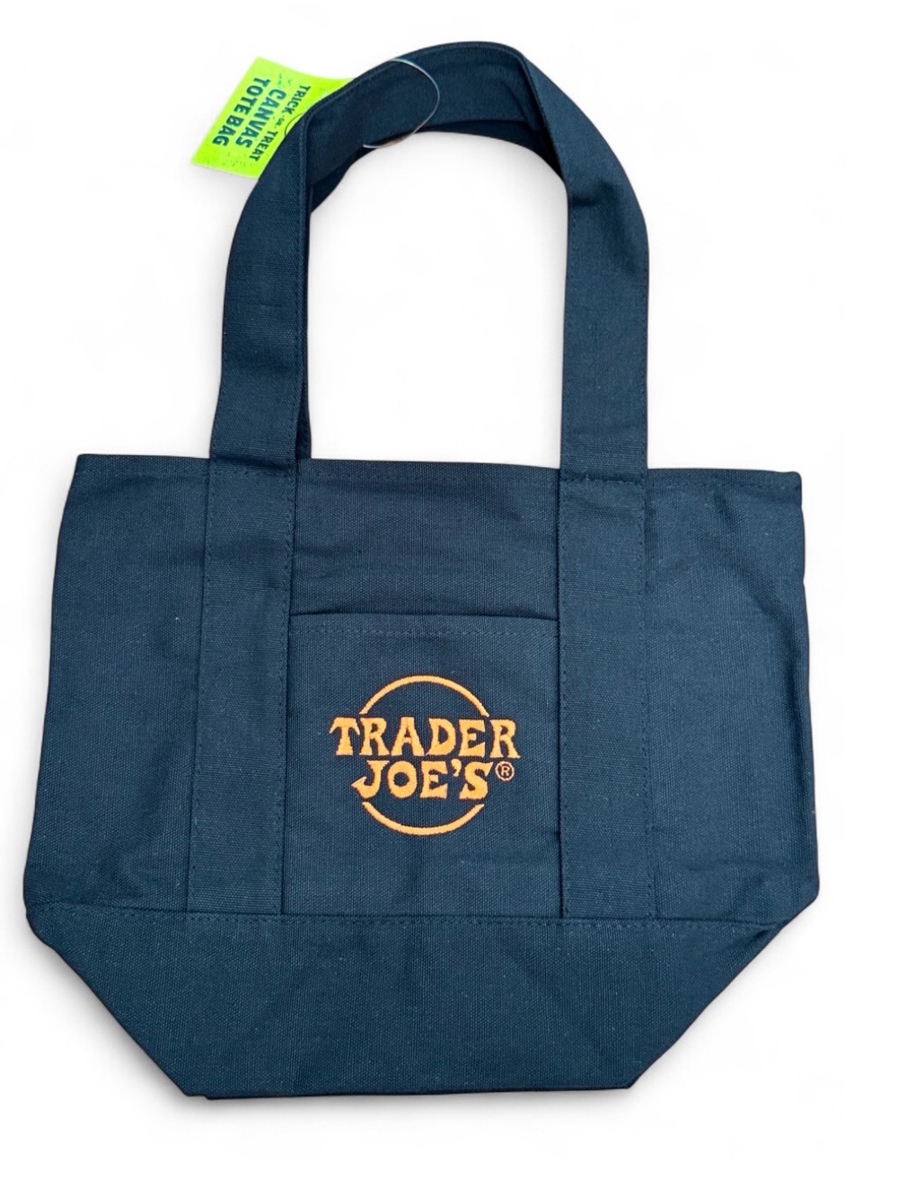 Trader Joe’s Mini Canvas Tote Halloween Trick-or-Treat Black NWT